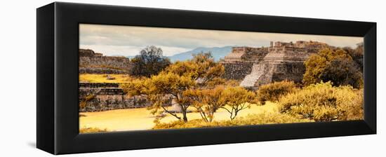 ¡Viva Mexico! Panoramic Collection - Pyramid of Monte Alban with Fall Colors-Philippe Hugonnard-Framed Premier Image Canvas