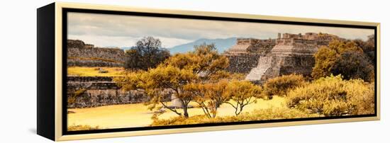 ¡Viva Mexico! Panoramic Collection - Pyramid of Monte Alban with Fall Colors-Philippe Hugonnard-Framed Premier Image Canvas