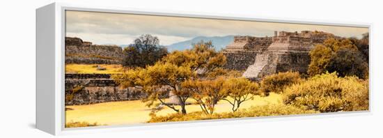 ¡Viva Mexico! Panoramic Collection - Pyramid of Monte Alban with Fall Colors-Philippe Hugonnard-Framed Premier Image Canvas