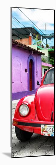 ¡Viva Mexico! Panoramic Collection - Red VW Beetle Car and Colorful Houses-Philippe Hugonnard-Mounted Photographic Print