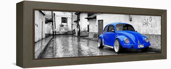 ?Viva Mexico! Panoramic Collection - Royal Blue VW Beetle Car in San Cristobal de Las Casas-Philippe Hugonnard-Framed Premier Image Canvas
