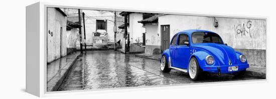 ?Viva Mexico! Panoramic Collection - Royal Blue VW Beetle Car in San Cristobal de Las Casas-Philippe Hugonnard-Framed Premier Image Canvas