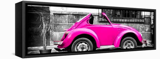 ¡Viva Mexico! Panoramic Collection - Small Deep Pink VW Beetle Car-Philippe Hugonnard-Framed Premier Image Canvas