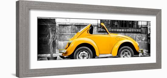 ¡Viva Mexico! Panoramic Collection - Small Gold VW Beetle Car-Philippe Hugonnard-Framed Photographic Print