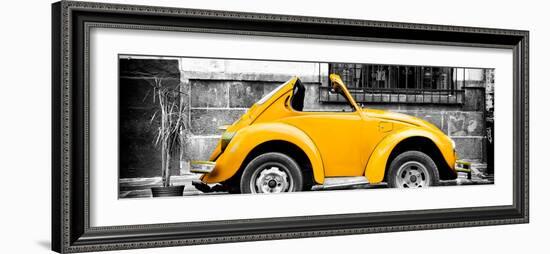 ¡Viva Mexico! Panoramic Collection - Small Gold VW Beetle Car-Philippe Hugonnard-Framed Photographic Print