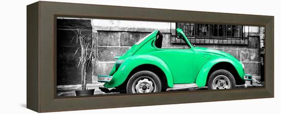 ¡Viva Mexico! Panoramic Collection - Small Green VW Beetle Car-Philippe Hugonnard-Framed Premier Image Canvas