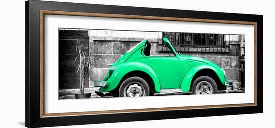 ¡Viva Mexico! Panoramic Collection - Small Green VW Beetle Car-Philippe Hugonnard-Framed Photographic Print