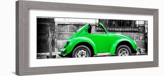 ¡Viva Mexico! Panoramic Collection - Small Kelly Green VW Beetle Car-Philippe Hugonnard-Framed Photographic Print