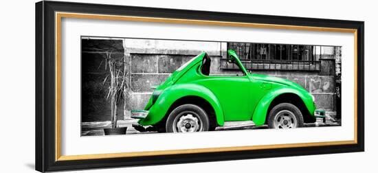 ¡Viva Mexico! Panoramic Collection - Small Kelly Green VW Beetle Car-Philippe Hugonnard-Framed Photographic Print