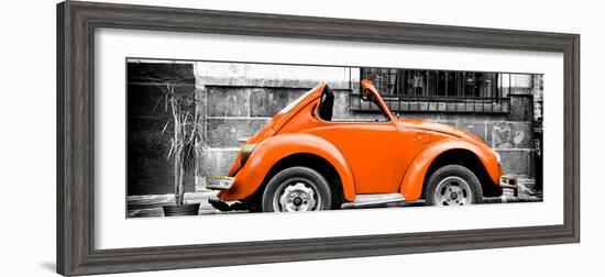 ¡Viva Mexico! Panoramic Collection - Small Orange VW Beetle Car-Philippe Hugonnard-Framed Photographic Print