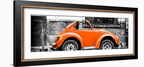 ¡Viva Mexico! Panoramic Collection - Small Orange VW Beetle Car-Philippe Hugonnard-Framed Photographic Print