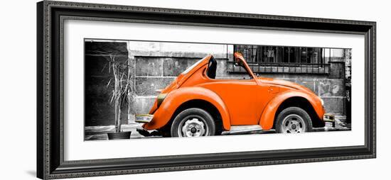 ¡Viva Mexico! Panoramic Collection - Small Orange VW Beetle Car-Philippe Hugonnard-Framed Photographic Print