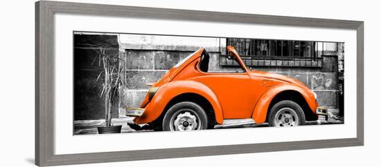 ¡Viva Mexico! Panoramic Collection - Small Orange VW Beetle Car-Philippe Hugonnard-Framed Photographic Print