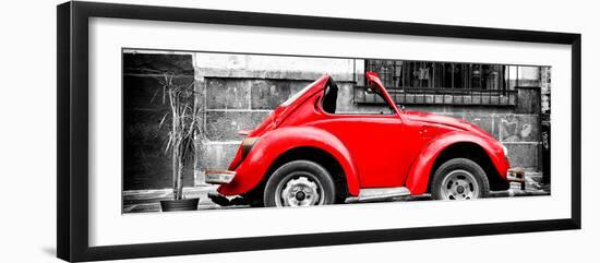 ¡Viva Mexico! Panoramic Collection - Small Red VW Beetle Car-Philippe Hugonnard-Framed Photographic Print