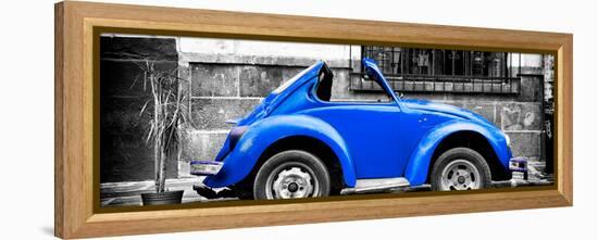 ¡Viva Mexico! Panoramic Collection - Small Royal Blue VW Beetle Car-Philippe Hugonnard-Framed Premier Image Canvas