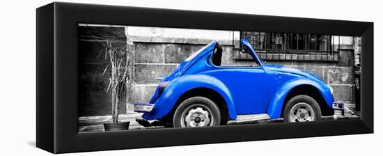 ¡Viva Mexico! Panoramic Collection - Small Royal Blue VW Beetle Car-Philippe Hugonnard-Framed Premier Image Canvas