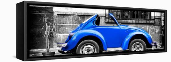 ¡Viva Mexico! Panoramic Collection - Small Royal Blue VW Beetle Car-Philippe Hugonnard-Framed Premier Image Canvas