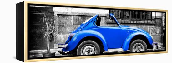¡Viva Mexico! Panoramic Collection - Small Royal Blue VW Beetle Car-Philippe Hugonnard-Framed Premier Image Canvas