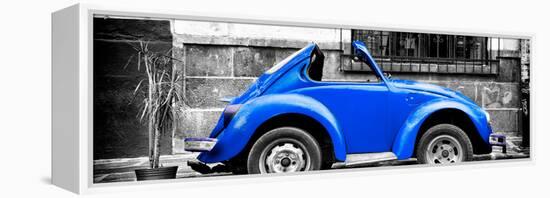 ¡Viva Mexico! Panoramic Collection - Small Royal Blue VW Beetle Car-Philippe Hugonnard-Framed Premier Image Canvas