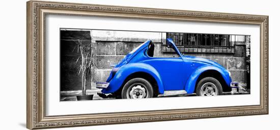 ¡Viva Mexico! Panoramic Collection - Small Royal Blue VW Beetle Car-Philippe Hugonnard-Framed Photographic Print