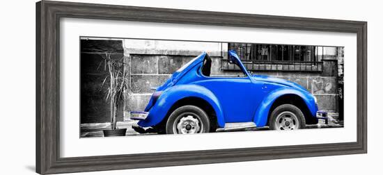 ¡Viva Mexico! Panoramic Collection - Small Royal Blue VW Beetle Car-Philippe Hugonnard-Framed Photographic Print