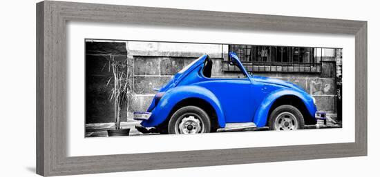 ¡Viva Mexico! Panoramic Collection - Small Royal Blue VW Beetle Car-Philippe Hugonnard-Framed Photographic Print