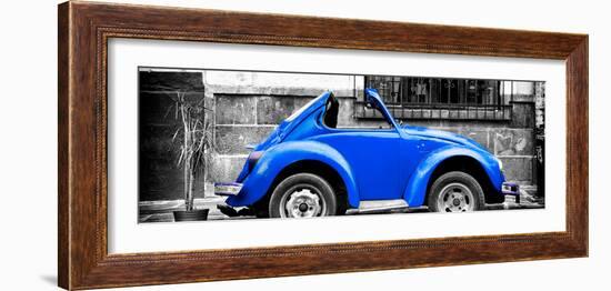 ¡Viva Mexico! Panoramic Collection - Small Royal Blue VW Beetle Car-Philippe Hugonnard-Framed Photographic Print