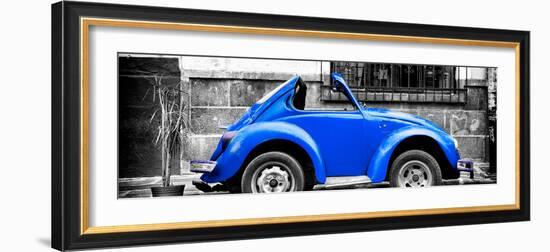 ¡Viva Mexico! Panoramic Collection - Small Royal Blue VW Beetle Car-Philippe Hugonnard-Framed Photographic Print