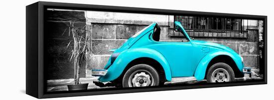 ¡Viva Mexico! Panoramic Collection - Small Turquoise VW Beetle Car-Philippe Hugonnard-Framed Premier Image Canvas