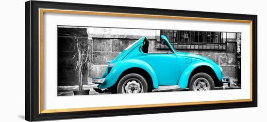 ¡Viva Mexico! Panoramic Collection - Small Turquoise VW Beetle Car-Philippe Hugonnard-Framed Photographic Print