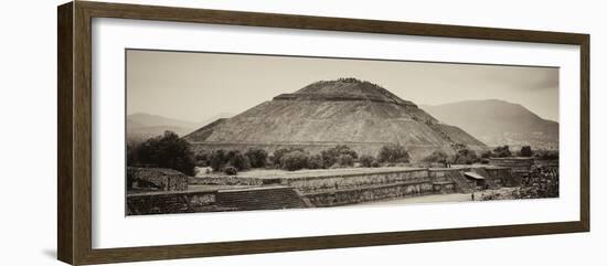 ¡Viva Mexico! Panoramic Collection - Teotihuacan Pyramid IV-Philippe Hugonnard-Framed Photographic Print