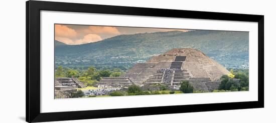 ¡Viva Mexico! Panoramic Collection - Teotihuacan Pyramid of the Sun II-Philippe Hugonnard-Framed Photographic Print