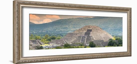 ¡Viva Mexico! Panoramic Collection - Teotihuacan Pyramid of the Sun II-Philippe Hugonnard-Framed Photographic Print