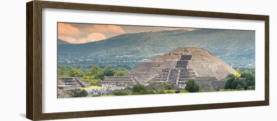 ¡Viva Mexico! Panoramic Collection - Teotihuacan Pyramid of the Sun II-Philippe Hugonnard-Framed Photographic Print