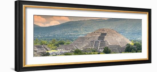 ¡Viva Mexico! Panoramic Collection - Teotihuacan Pyramid of the Sun II-Philippe Hugonnard-Framed Photographic Print