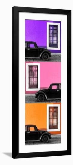 ¡Viva Mexico! Panoramic Collection - Three Black VW Beetle Cars XIV-Philippe Hugonnard-Framed Photographic Print
