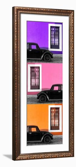 ¡Viva Mexico! Panoramic Collection - Three Black VW Beetle Cars XIV-Philippe Hugonnard-Framed Photographic Print