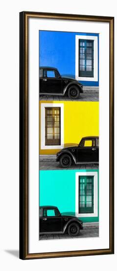 ¡Viva Mexico! Panoramic Collection - Three Black VW Beetle Cars XVI-Philippe Hugonnard-Framed Photographic Print