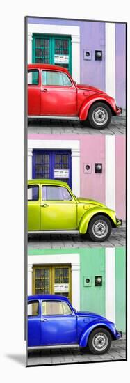 ¡Viva Mexico! Panoramic Collection - Three VW Beetle Cars with Colors Street Wall XXXVI-Philippe Hugonnard-Mounted Photographic Print