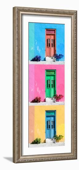 ¡Viva Mexico! Panoramic Collection - Tree Colorful Doors VIII-Philippe Hugonnard-Framed Photographic Print