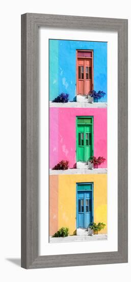 ¡Viva Mexico! Panoramic Collection - Tree Colorful Doors VIII-Philippe Hugonnard-Framed Photographic Print