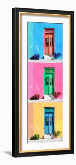 ¡Viva Mexico! Panoramic Collection - Tree Colorful Doors VIII-Philippe Hugonnard-Framed Photographic Print