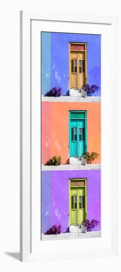 ¡Viva Mexico! Panoramic Collection - Tree Colorful Doors X-Philippe Hugonnard-Framed Photographic Print