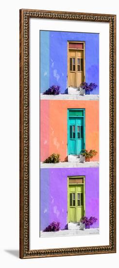 ¡Viva Mexico! Panoramic Collection - Tree Colorful Doors X-Philippe Hugonnard-Framed Photographic Print