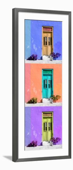 ¡Viva Mexico! Panoramic Collection - Tree Colorful Doors X-Philippe Hugonnard-Framed Photographic Print