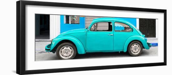 ¡Viva Mexico! Panoramic Collection - Turquoise VW Beetle Car-Philippe Hugonnard-Framed Photographic Print