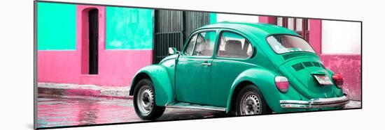 ¡Viva Mexico! Panoramic Collection - VW Beetle and Coral Green Wall-Philippe Hugonnard-Mounted Photographic Print