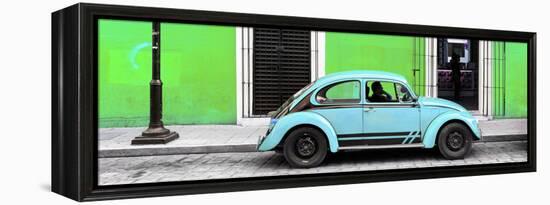 ¡Viva Mexico! Panoramic Collection - VW Beetle Car - Green & Powder Blue-Philippe Hugonnard-Framed Premier Image Canvas
