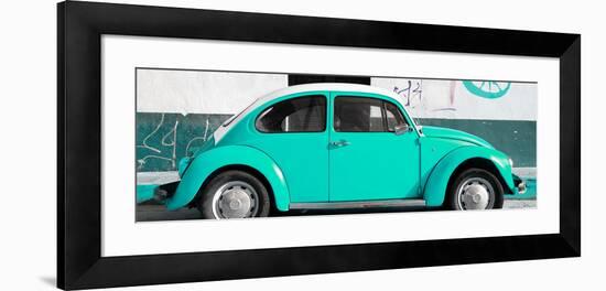 ¡Viva Mexico! Panoramic Collection - VW Beetle Turquoise-Philippe Hugonnard-Framed Photographic Print