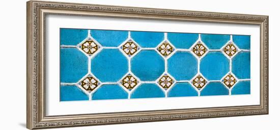 ¡Viva Mexico! Panoramic Collection - Wall of Blue Mosaics-Philippe Hugonnard-Framed Photographic Print